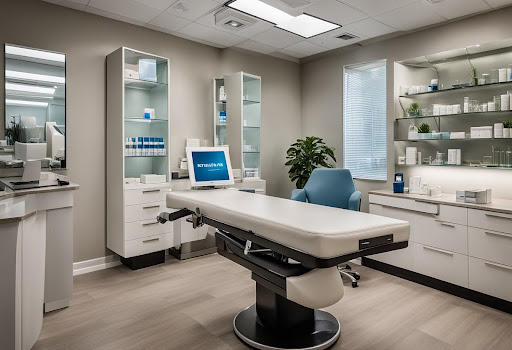 A professional aesthetic treatment room at Seamless Skin MD, offering Restylane vs. Sculptra Santa Fe consultations for customized facial rejuvenation solutions.