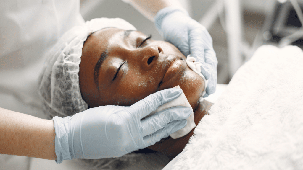 Person receiving a Facials in Santa Fe